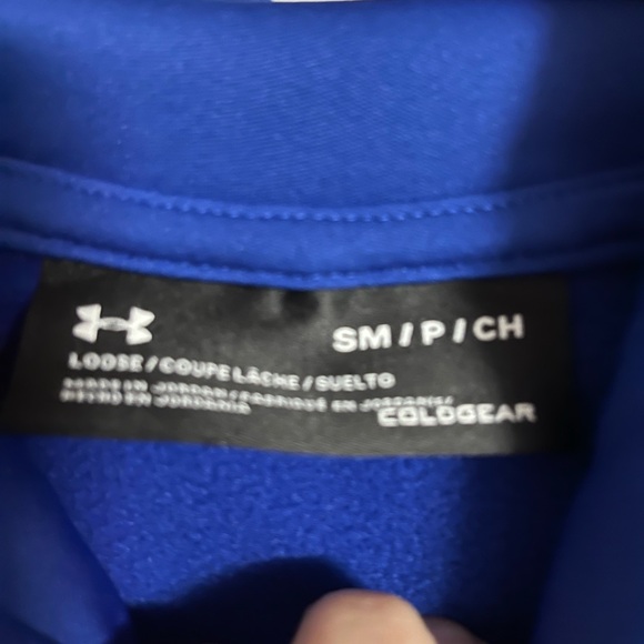 Under Armour Royal Blue Mens Pullover Hoodie with Logo - Picture 2 of 4